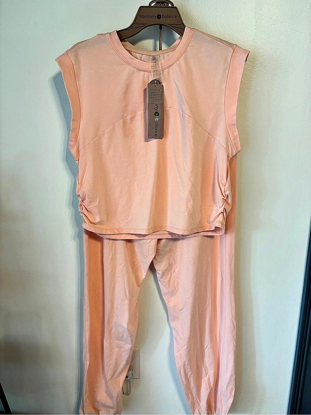 Harmony + Balance Light Peach 2-Piece Lounge Set Size Medium NWT